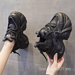  Giày bố tăng chiều cao bên trong lưới Giày thể thao thường ngày đế dày mẫu mới mùa xuân năm 2024 cho Nữ Giày Nữ trắng nhỏ kiểu hot 