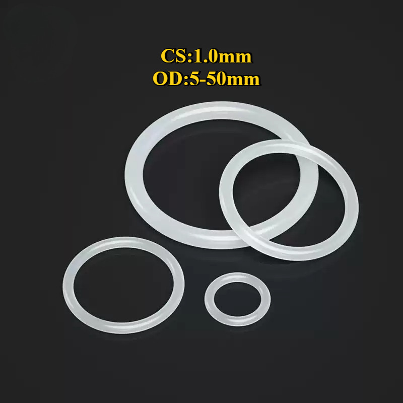 [By-xsp-w] Vòng đệm cao su/ oring/ gioăng Trắng (Đường kính ngoài 5-50mm * Đường kính dây 1mm) Trang