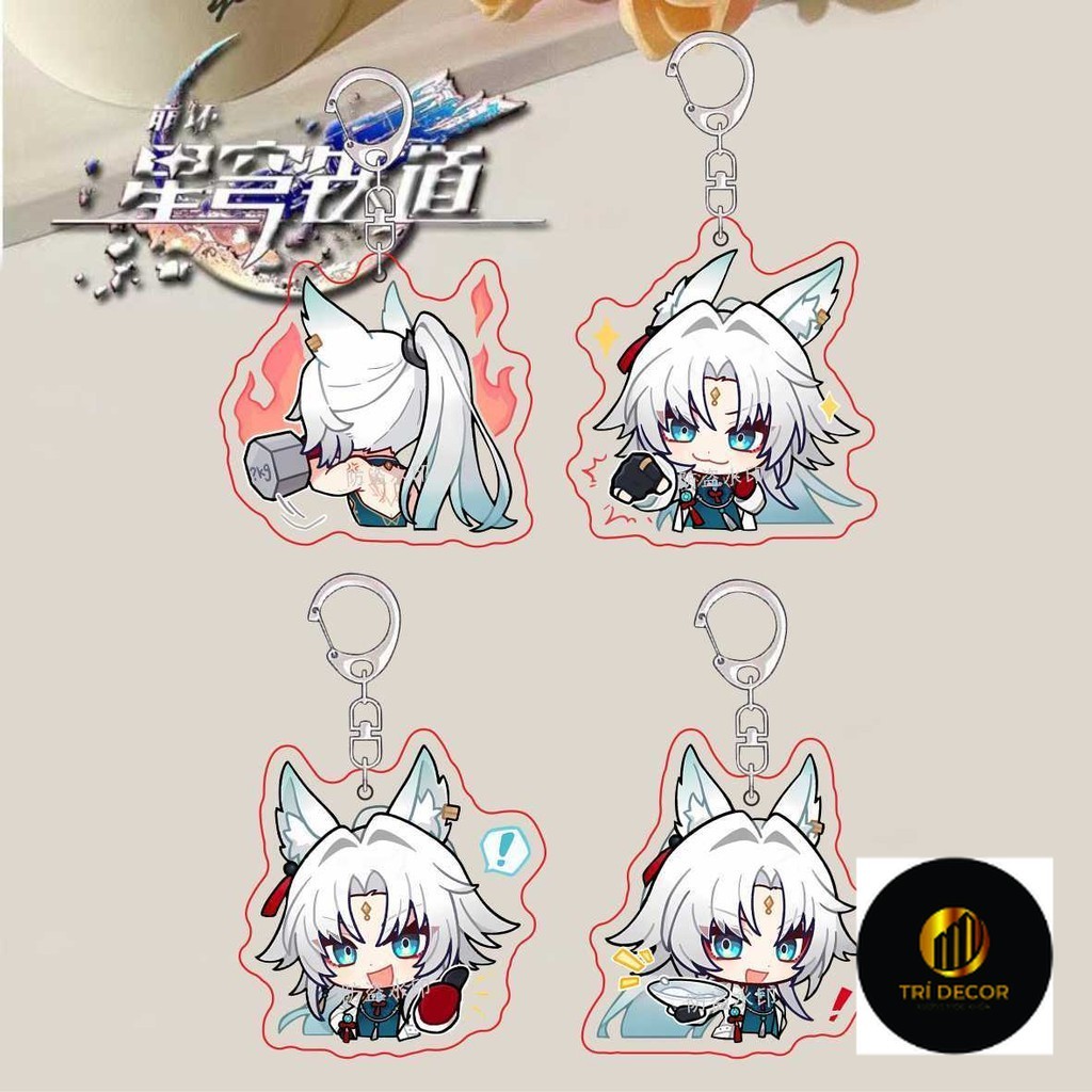 Feixiao Biểu Hiện Anime Móc Khóa Honkai Star Rail Nam Móc Chìa Khóa Cho Nữ Thời Trang Kawaii Hình Ac