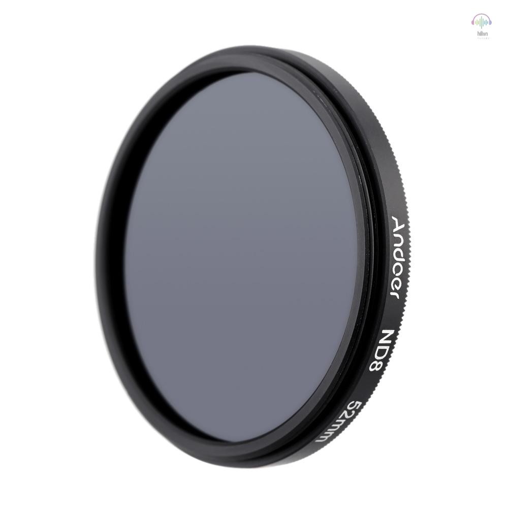 Andoer 52mm UV + CPL + ND8 Bộ lọc tròn Bộ lọc phân cực tròn ND8 Bộ lọc mật độ trung tính có túi cho 