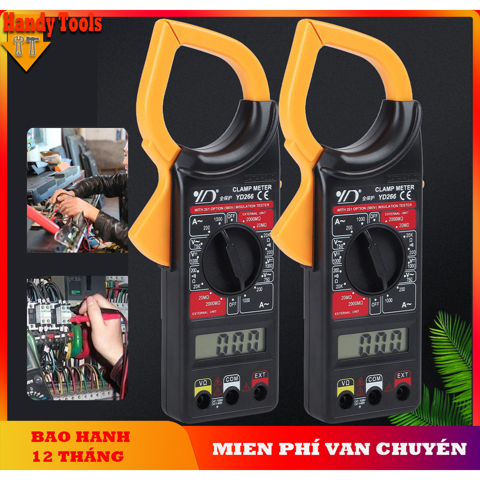 Ampe kìm Đồng hồ kẹp dòng vạn năng DT266, tần số, nhiệt độ, điện trở, điện áp