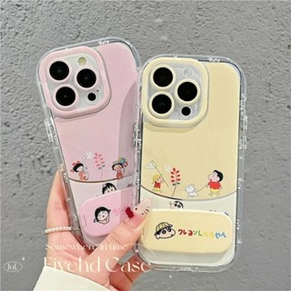 Vỏ gương trang điểm hoạt hình Hàn Quốc + Giá đỡ cho iPhone 11 16 15 14 13 12 Pro Xs Max XR X 6 6s 7 8 Plus Vỏ điện thoại dễ thương Ốp lưng TPU mềm Vỏ bảo vệ chống sốc