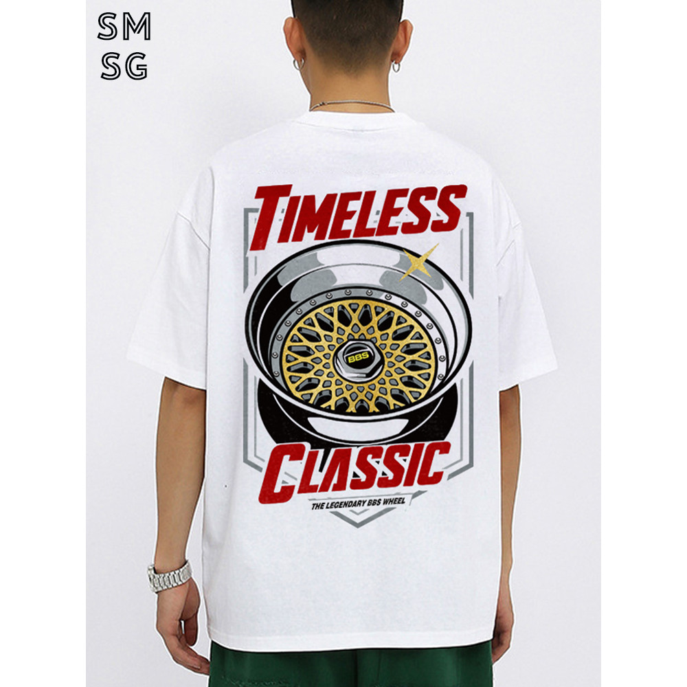 BBS Tay Ngắn Sửa Đổi Xe Văn Hóa Áo Sơ Mi Vành Bánh Xe JDM Hall of Fame WHEELS Áo Thun Nam 100% Cotto