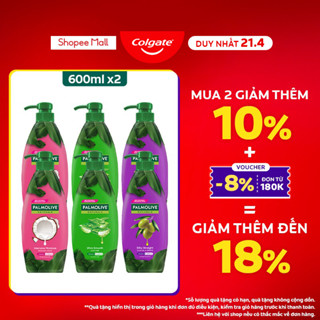 Bộ 2 Dầu gội Palmolive kèm xả 2-trong-1 chiết xuất thiên nhiên 600ML