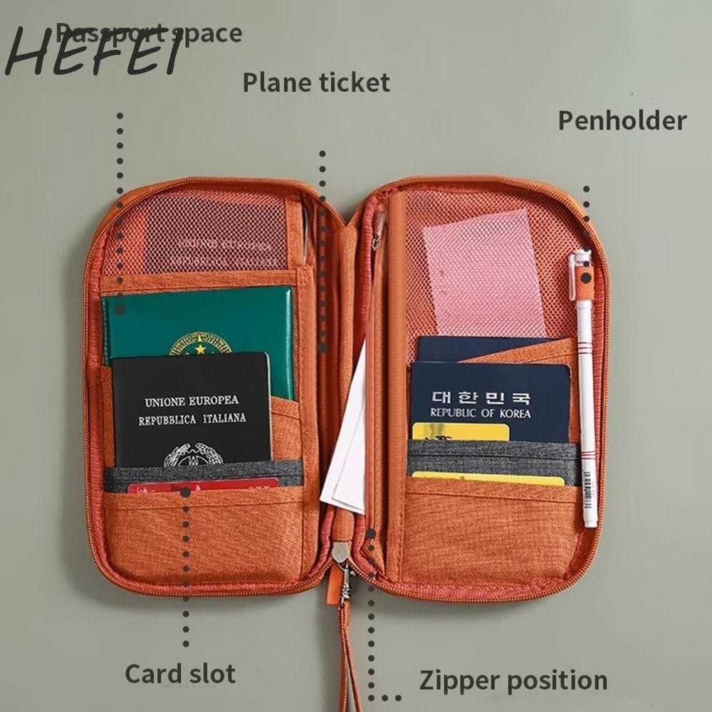 Hộp đựng hộ chiếu HEFEI, Túi đựng hộ chiếu Check-in trên máy bay RFID, Thẻ du lịch gia đình đa chức 