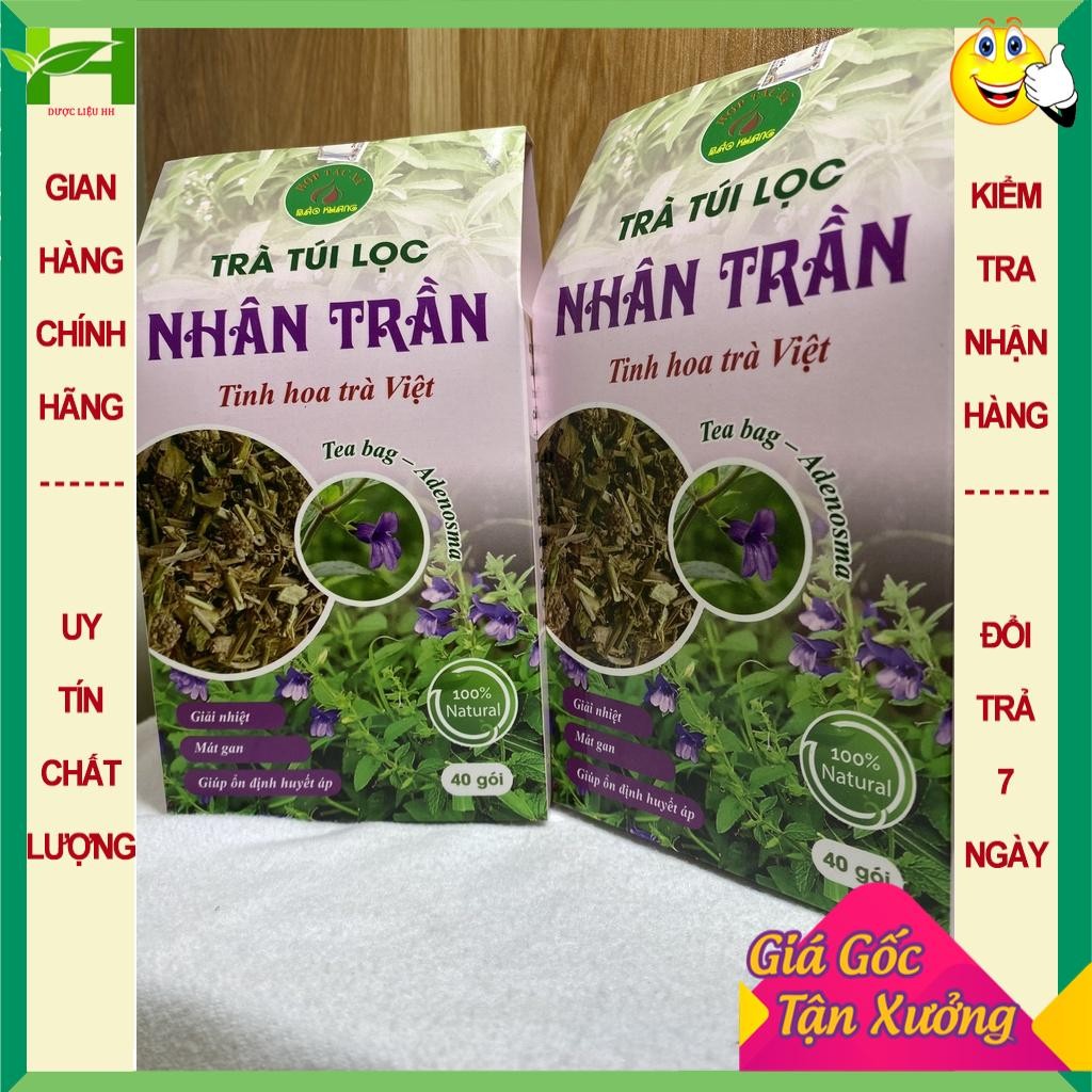 Hộp 40 gói trà túi lọc nhân trần Bảo Khang, trà nhân trần, thanh nhiệt, an thần, ngủ ngon, detox