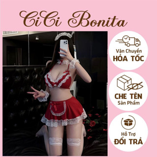 Đồ cosplay nữ hầu gái màu đỏ đen sexy đáng yêu [Giáng Sinh/ Noel/ Chrismast/ Valentine/ Tết] CP155 CICI BONITA HCM