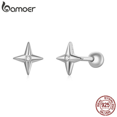 Bamoer 925 Sterling Sliver Bông Tai Bạc Thiết Kế Ngôi Sao Trang Sức Quà Tặng Cho Nữ