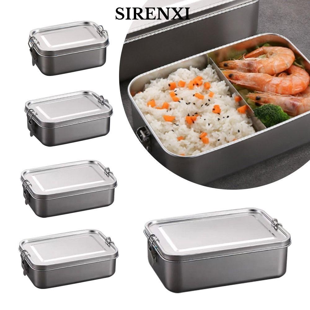 Hộp Cơm Trưa SIRENXI, Hộp Bento Inox Vuông, Bền Có Nắp Dung Tích Lớn Hộp cơm Chống Rò Rỉ Ngoài Trời