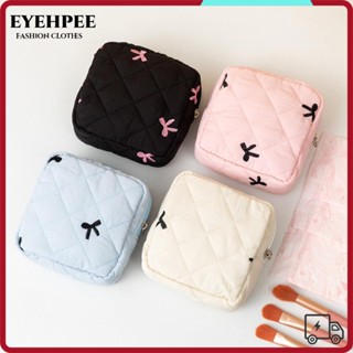 Túi đựng đồ trang điểm nhỏ EYEHPEE, Túi đựng khăn ăn vệ sinh bằng vải bông, Móc khóa nơ dễ thương Tai nghe Ví đựng tiền xu
