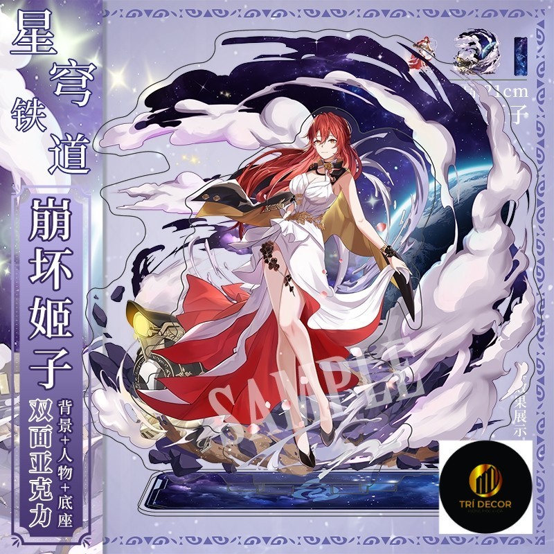 Móc Khoá, Mô Hình Standee Game Honkai: Star Rail Himeko Acheron Trang Trí Bàn Học, Làm Việc