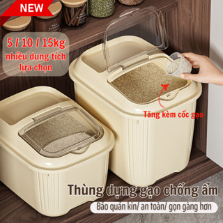 Hộp Đựng Gạo SG DECOR Cao Cấp, Nắp Đậy Kín Bảo Quản Tốt, Tránh Bụi Bẩn, Chống Côn Trùng