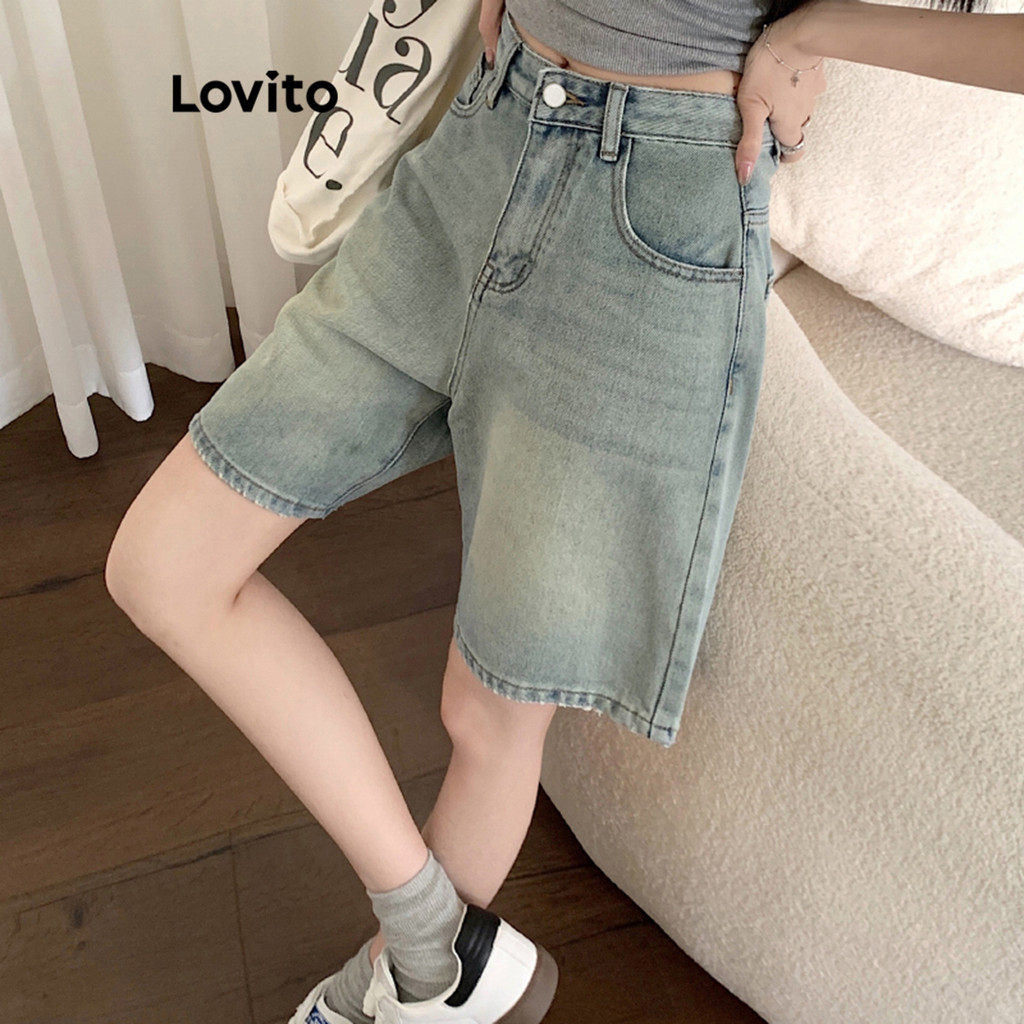 Lovito Quần short bỏ túi Quần short Denim xuân hè dành cho nữ LNA19020 (Nhiều màu) | BigBuy360 - bigbuy360.vn