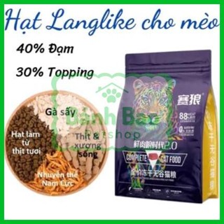 Hạt LANGLIKE Cho Mèo Bao 5kg Topping Thịt Sấy Với 40% Đạm Động Vật - Lang Like