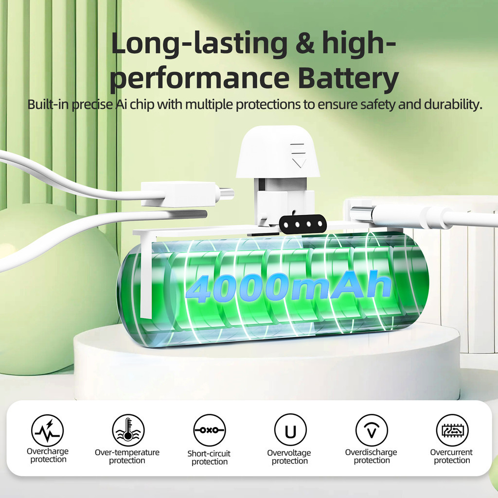GOOJODOQ 4000mAh Mini Power Bank Sạc di động Type-C và phích cắm cho điện thoại/đồng hồ/tai nghe | BigBuy360 - bigbuy360.vn