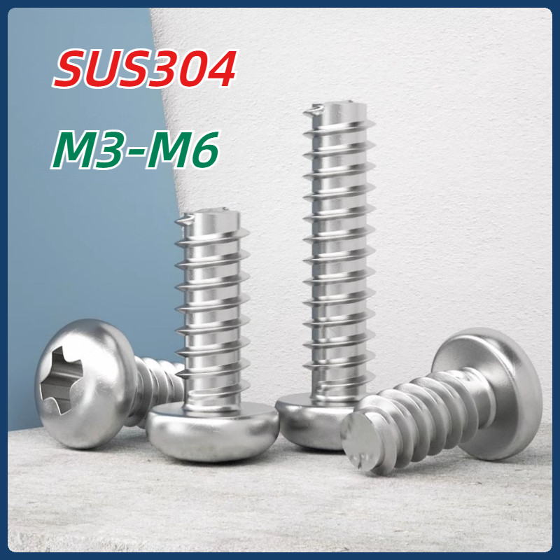 [MX1] Vít Đầu Tròn Rãnh Dẹt Sus304 M3-M6 Chuyên Dụng Cho Gỗ / Đầu tròn bằng thép không gỉ 304 đuôi p