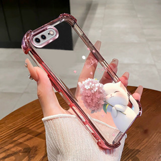 Ốp Lưng Cho iPhone 6 6S 7 8 PLUS Ốp Lưng Điện Thoại Mèo May Mắn Bốn Góc Silicon TPU Trong Suốt Vỏ Mềm XYM