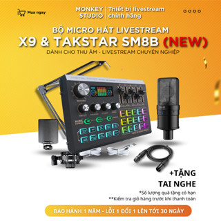 Mic Livestream | Micro thu âm Sound Card X9 & Mic SM8B Bản Mới Hát Livestream Karaoke, Monkey Studio