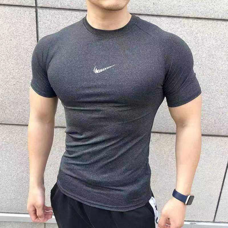 【Ready Stock】 New Sports Tights Short Sleeve Training T-shirt Breathable Quick-Drying High Elastic F