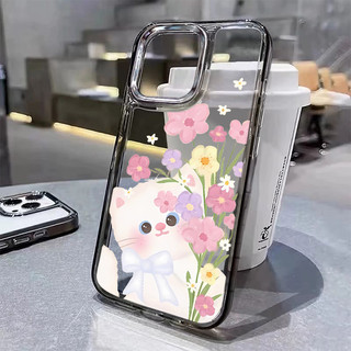 Ốp Lưng Trong Suốt Mèo Dễ Thương Tương Thích Cho IPhone 15 14 13 12 11 16 Pro Max 8 7 Plus X XR XS Mềm Mại Sang Trọng TPU Vỏ Ống Kính Kim Loại Silicon Vỏ Điện Thoại