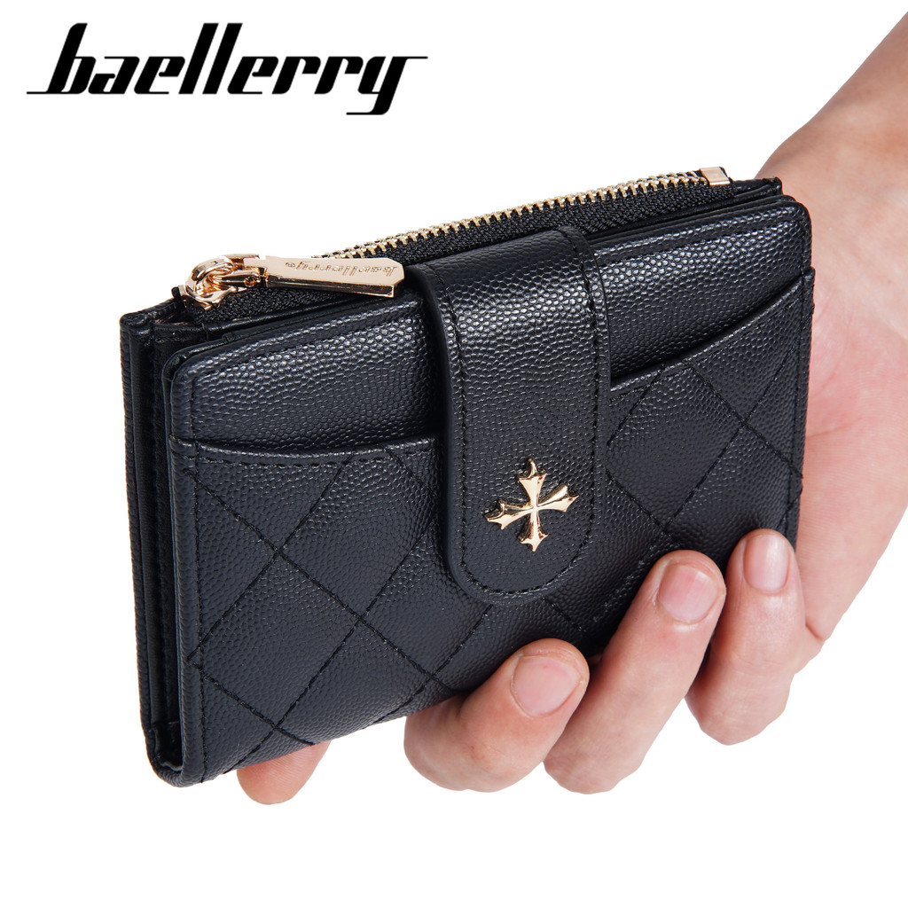 Baellerry thời trang cỏ bốn lá chăn bông nhiều thẻ dây kéo ví tiền xu khóa 20% ví giảm giá ví nữ ví ngắn