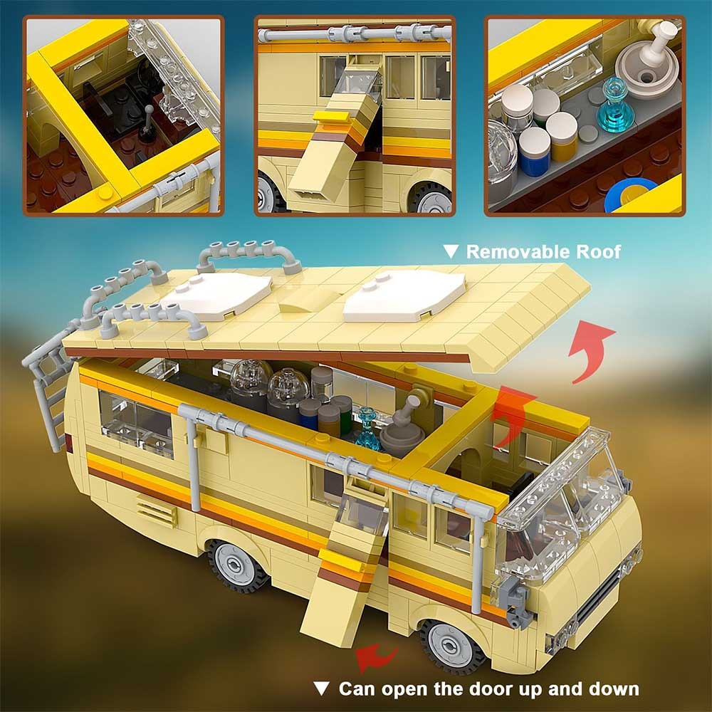 Breaking Bad RV Building Set Bus Toy Creative Model Building Blocks Camper Collectible Toy Car Plays