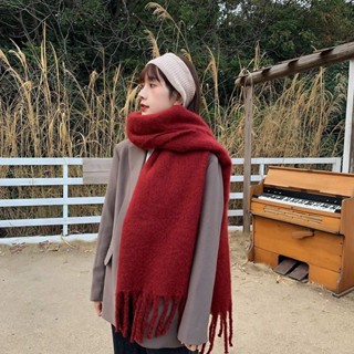 Khăn quàng cổ màu trơn mới dành cho nữ, Dreamy Macaron Màu mùa đông dày vòng khăn choàng sợi ấm áp dành cho cặp đôi