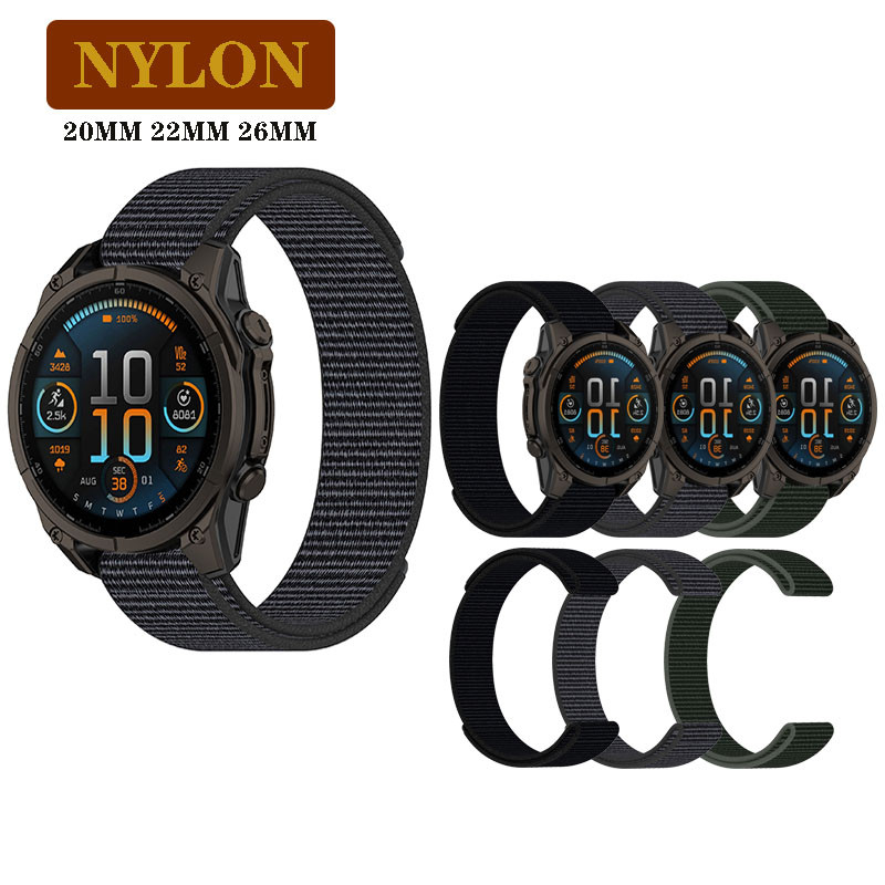 20 / 22 / 26mm Nylon Loop Quick Fit Band Dây đeo cho Garmin Fenix 8 7 6 5 7X Fenix 6X GPS Pro Fenix 