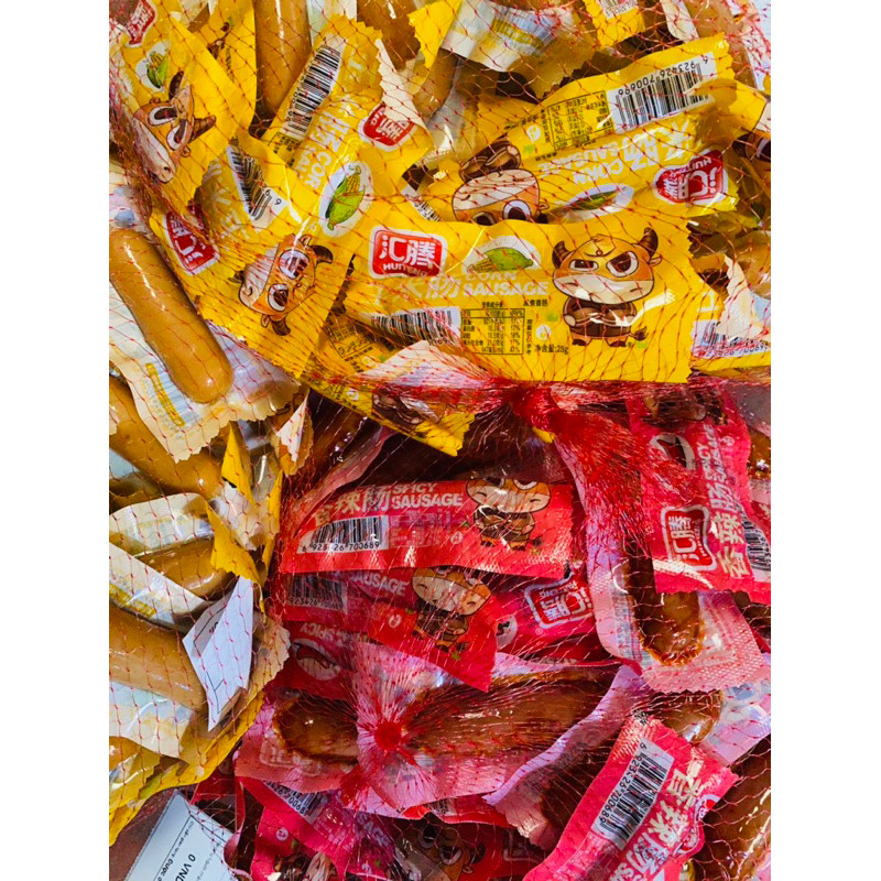 sỉ buôn xúc xích đầu trâu 2 vị . ngô và cay ( bịch 50’chiếc)