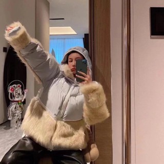 Áo khoác có mũ trùm đầu Nike dành cho nữ 90 cổ ngỗng dày dặn Áo khoác thể thao và giải trí in Logo ấm áp