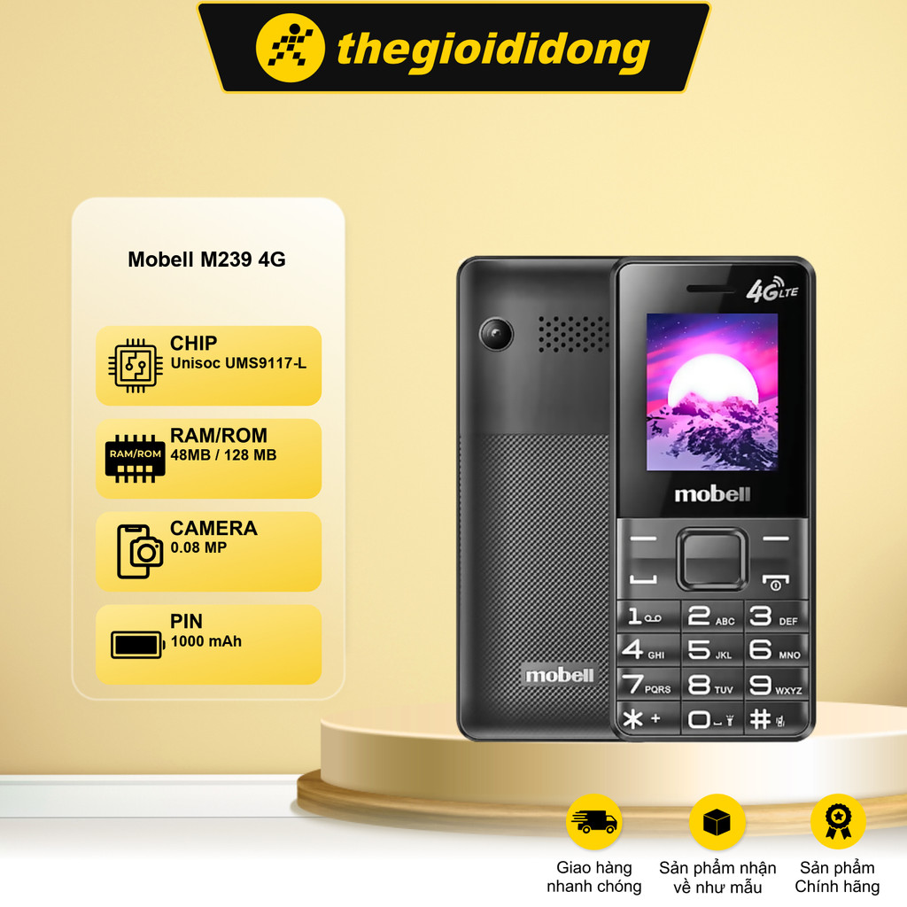 Điện thoại Mobell M239 4G