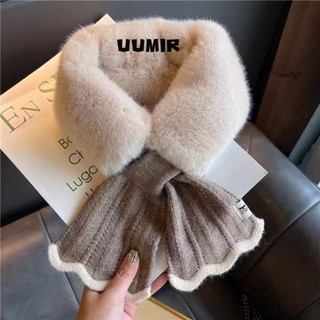  Khăn quàng cổ dệt kim UUMIR Khăn choàng cổ chéo Mềm mại chống gió ngoài trời đi xe đạp đuôi cá cổ len Phụ kiện nữ 