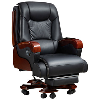 Ghế Giám Đốc Làm Việc Văn Phòng Giám Đốc Da Bò Có Massage Bọc Da Chân Xoay 360