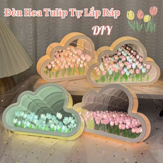 Đèn Tulip hình Đám Mây Gương Handmade Trang Trí Phòng Ngủ,DIY Hình Khối Dễ Thương,Làm Quà Tặng Dễ Thương