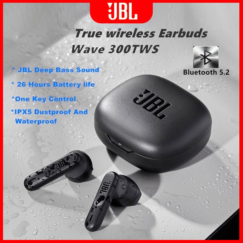 Tai nghe JBL Tai nghe không dây thực sự Wave 300 Tai nghe Bluetooth có micrô tích hợp có hộp Feiy