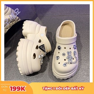 Dép bánh mì nam nữ Cross tặng kèm Sticker dễ thương bản cao cấp đế 6 cm đến 10 cm