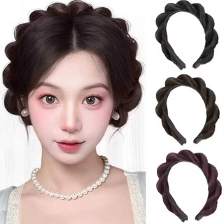  Băng Đô Tóc Giả Kiểu Bện Phồng Tóc - Phụ Kiện Tóc Đội Nhanh Tạo Đỉnh Đầu Cao Phong Cách Hàn Quốc Tự Nhiên Cho Nữ Đi Chơi 