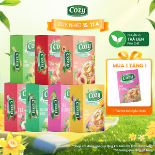 [COMBO 7] Trà Cozy Hoà Tan Ice Tea (7 hộp x 16 gói) Gồm Đào, Dâu, Vải, Chanh Dây, Sâm Bí Đao, Chanh, Ổi Hồng