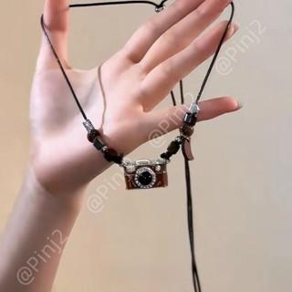 Camera Mặt Dây Chuyền Vòng Cổ Retro Hip-Hop Áo Len Dây Xích Bé Gái Thời Trang Xương Đòn Dây Xích Phụ Kiện