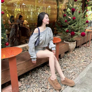  Set Bộ Trễ Vai Nỉ Quần Giả Váy KCloset Bộ Áo Dài Mix Váy Chất Nỉ Dày Dặn Nữ Tính NA618 