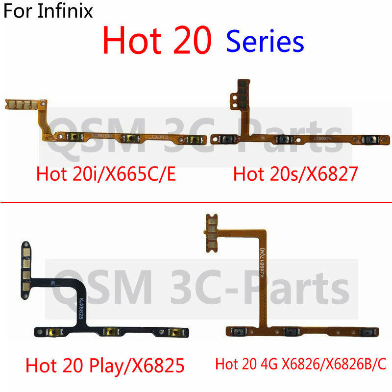 Dành Cho infinix Hot 20 20i Play Hot 20 4G X6726 X6726B X6726C Nút Âm Lượng Nguồn Cáp flex