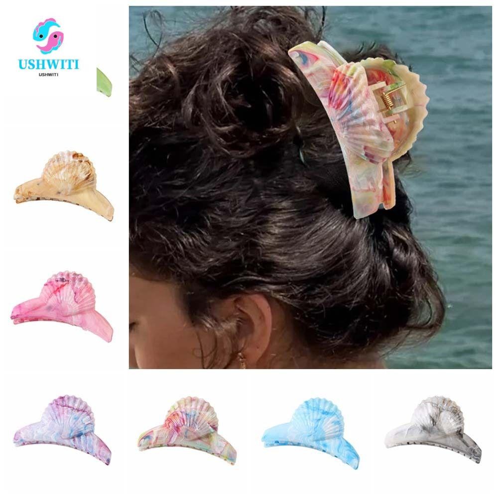Kẹp tóc MLINX Acetate Shell, Kẹp tóc Acetic Acid Acetic Acid Barrettes, Vỏ hình cá mập Kẹp mũ đi biể