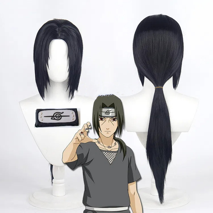 Anime Sasuke Itachi Cosplay Tóc Giả Itachi Sasuke Dài Thẳng Đen Chịu Nhiệt Tổng Hợp Tóc