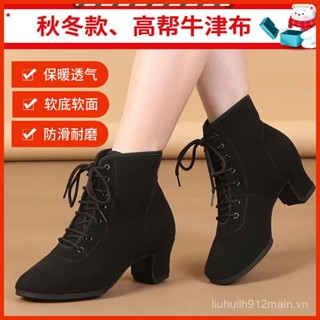  Giày cao cổ bảo hành chất lượng Lifa tại chỗ Giày khiêu vũ nữ vải Oxford Giày khiêu vũ vuông Giày Khiêu Vũ Khiêu Vũ Khiêu Vũ Khiêu Vũ Thủy thủ khiêu vũ đế mềm 