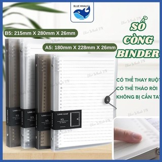 Sổ còng, bìa sổ còng A4 A5 B5 binder còng sắt làm sổ tay, sổ ghi chép