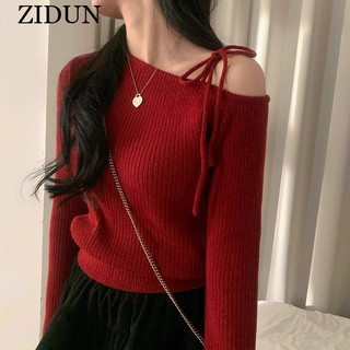 ZIDUN áo len cardigan áo khoác cardigan Casual Phong cách xu hướng hàn quốc WMY24A13WG 44Z241030