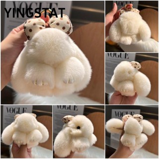 YINGSTAT Fluffy Bunny Búp Bê Móc Khóa, Sang Trọng Treo Trang Trí Pompoms Nơ Thỏ Mặt Dây Chuyền, Hoạt Hình Dễ Thương Búp Bê Nhồi Bông Xe Móc Khóa Túi Phụ Kiện