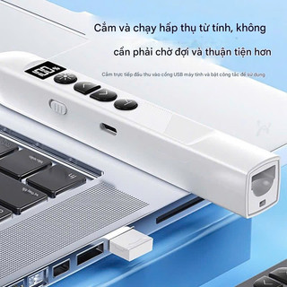 Bút trình chiếu slide powerpoint S18 laser thuyết trình không dây pin sạc điều khiển từ xa JA SMART