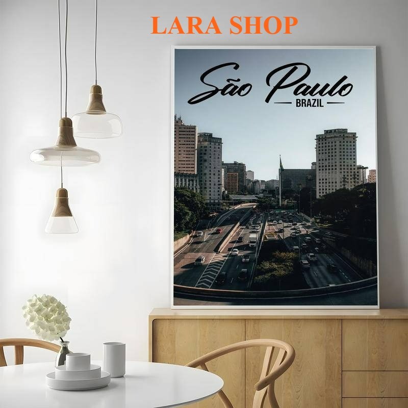Sao Paulo Poster In Hình Trang Trí Phòng