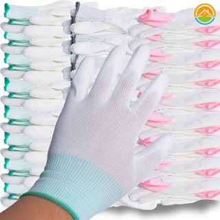 Găng tay bảo vệ cao su nhúng lòng bàn tay phủ PU - Bền bỉ, chống mài mòn Nano White Work, Găng tay gia dụng xây dựng